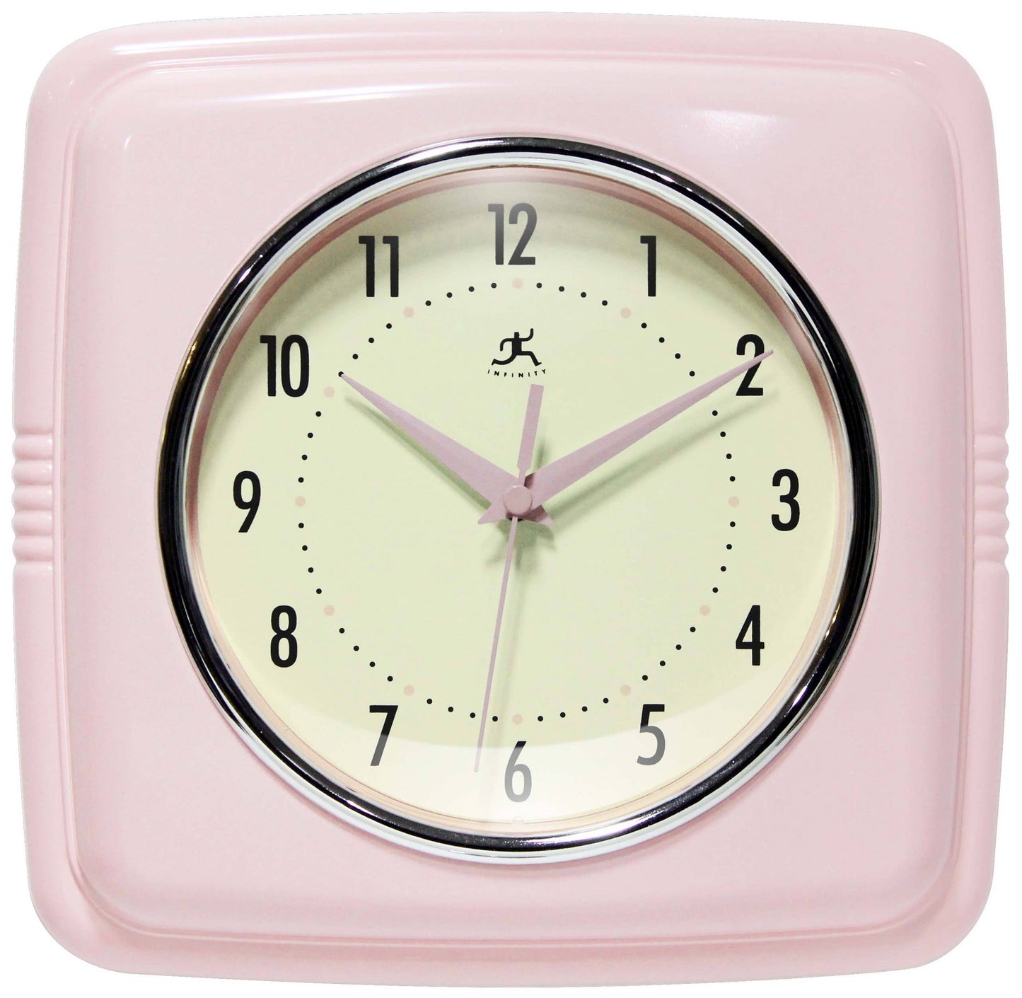 Retro Square Pink Indoor Wall Clock