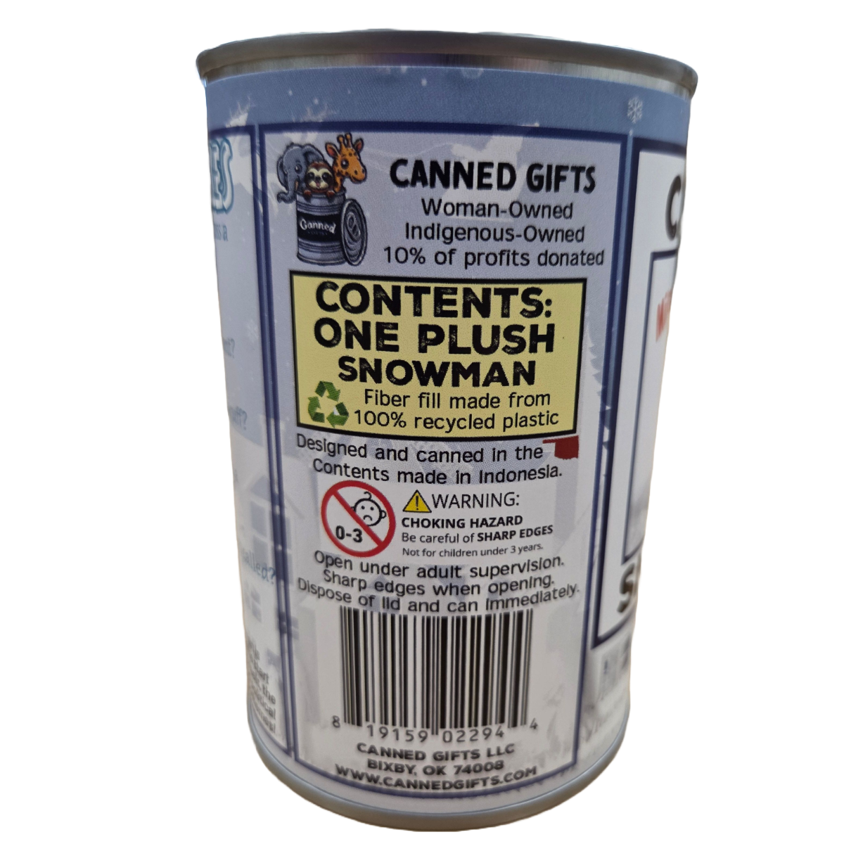 Mike the Canned Snowman - Christmas Plush in Can w/Jokes