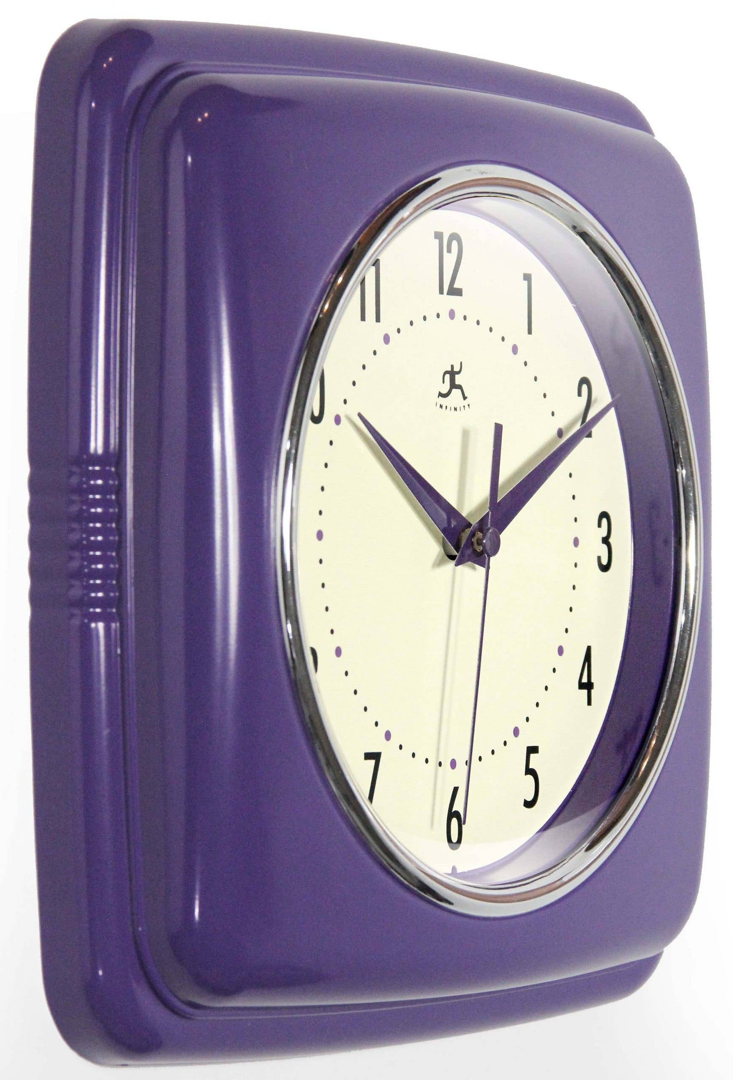 Retro Square Purple Indoor Wall Clock