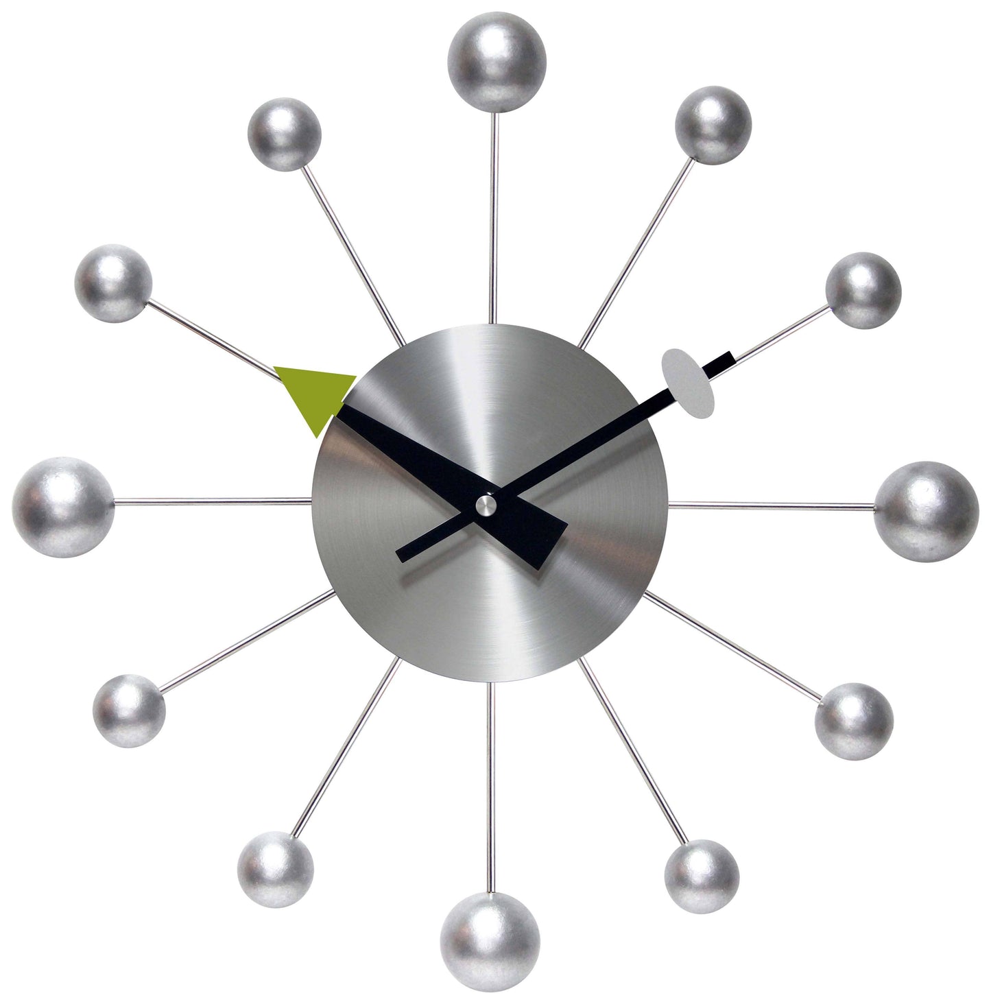 Midcentury/Modern Starburst Silver Wall Clock