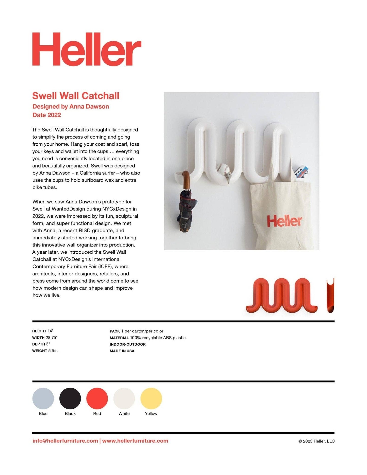 Swell™ Wall Catchall and Coat Rack