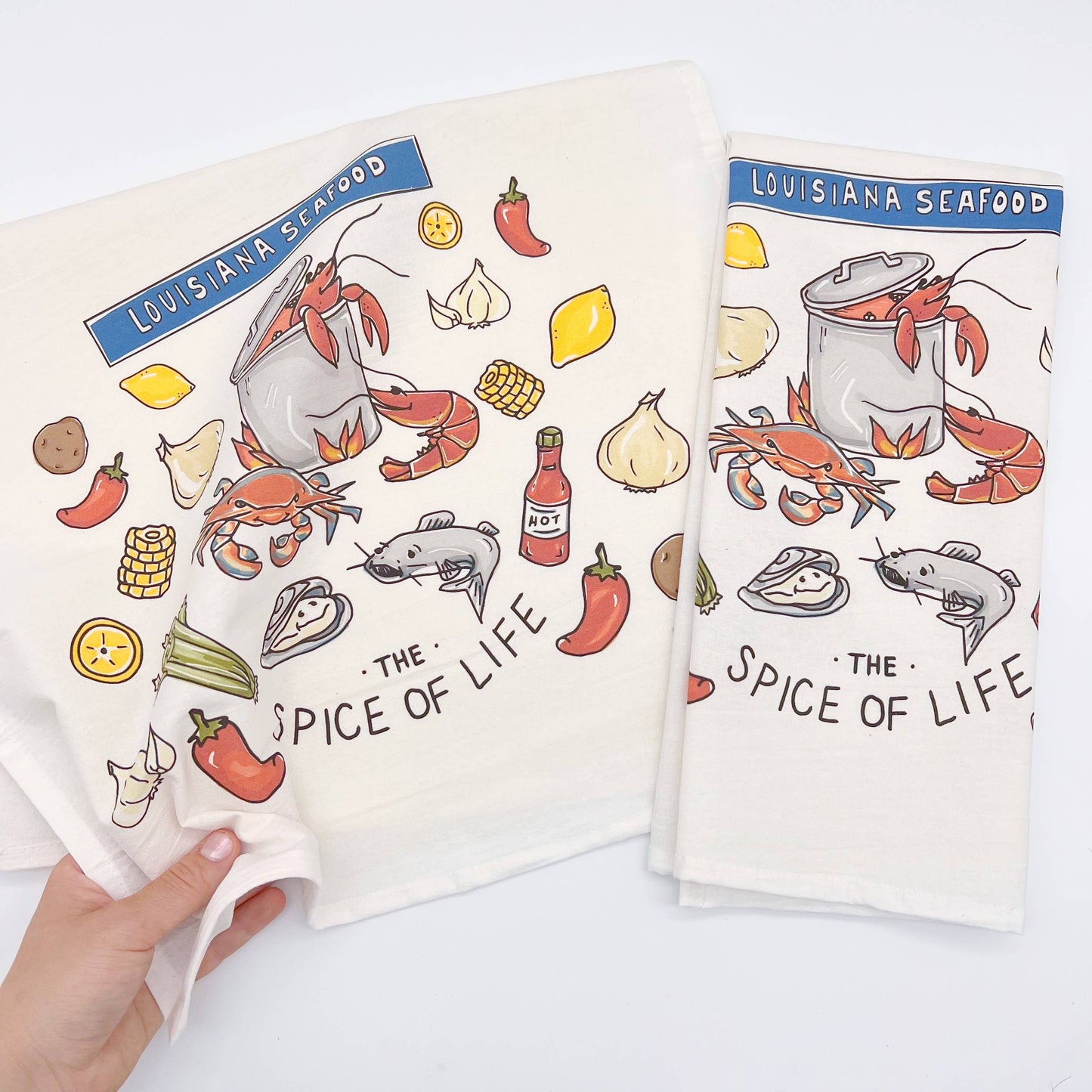 Louisiana Seafood Towel - New Orleans Southern Coastal Decor