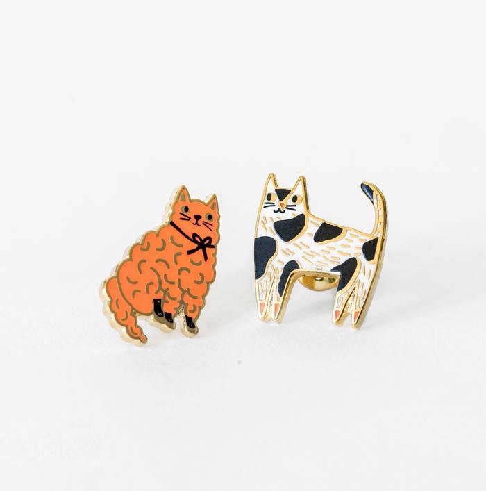 Cat Earrings - Gold Statement Studs