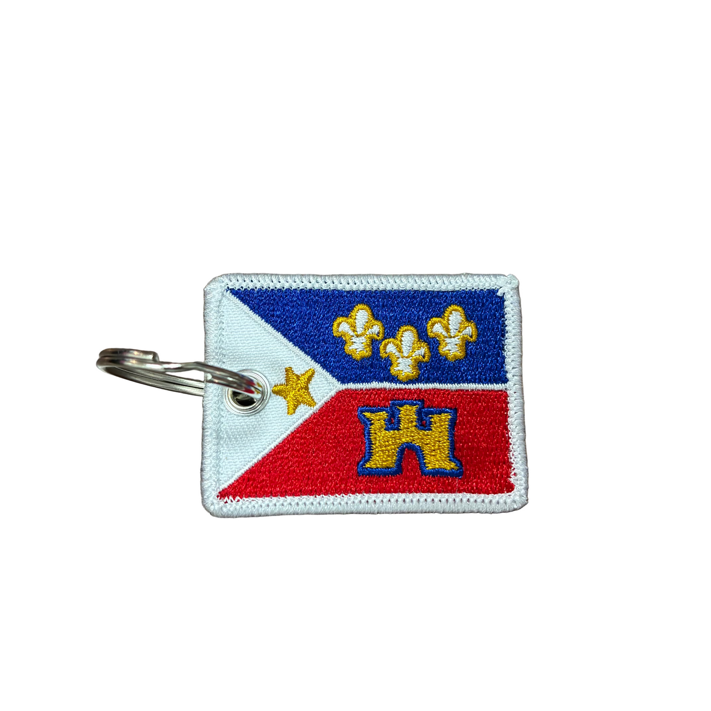 Acadiana Flag Embroidered Keychain
