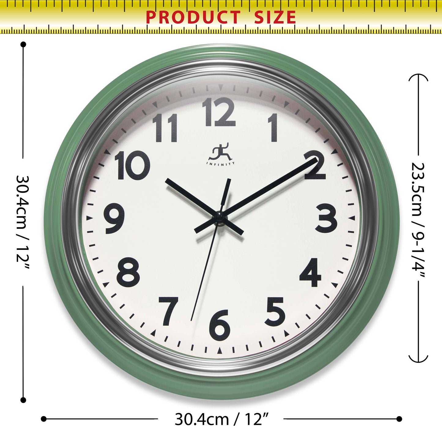 Gas Station Classic Green Indoor Wall Clock 12 Inch