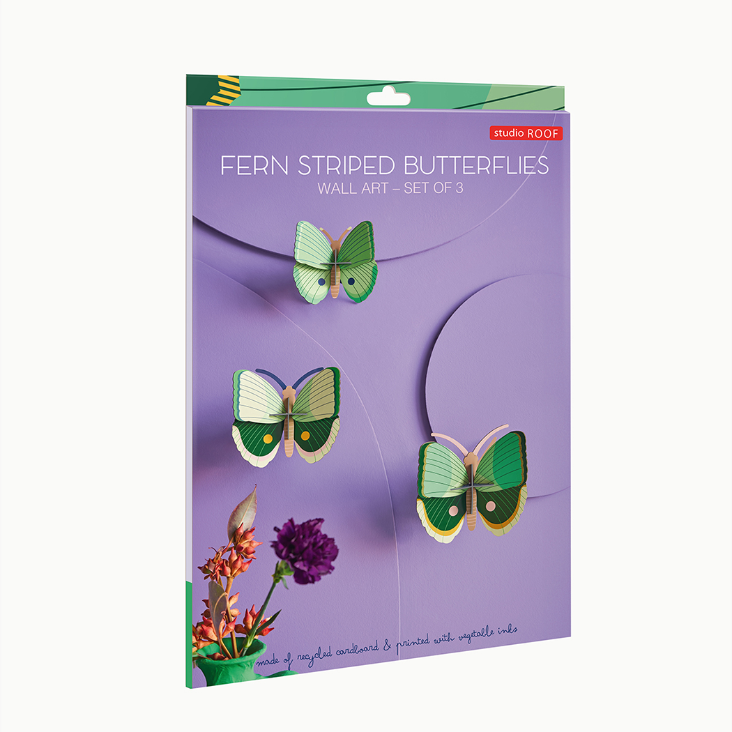 3D Wall Art - Butterflies- Fern Striped Butterflies set of 3