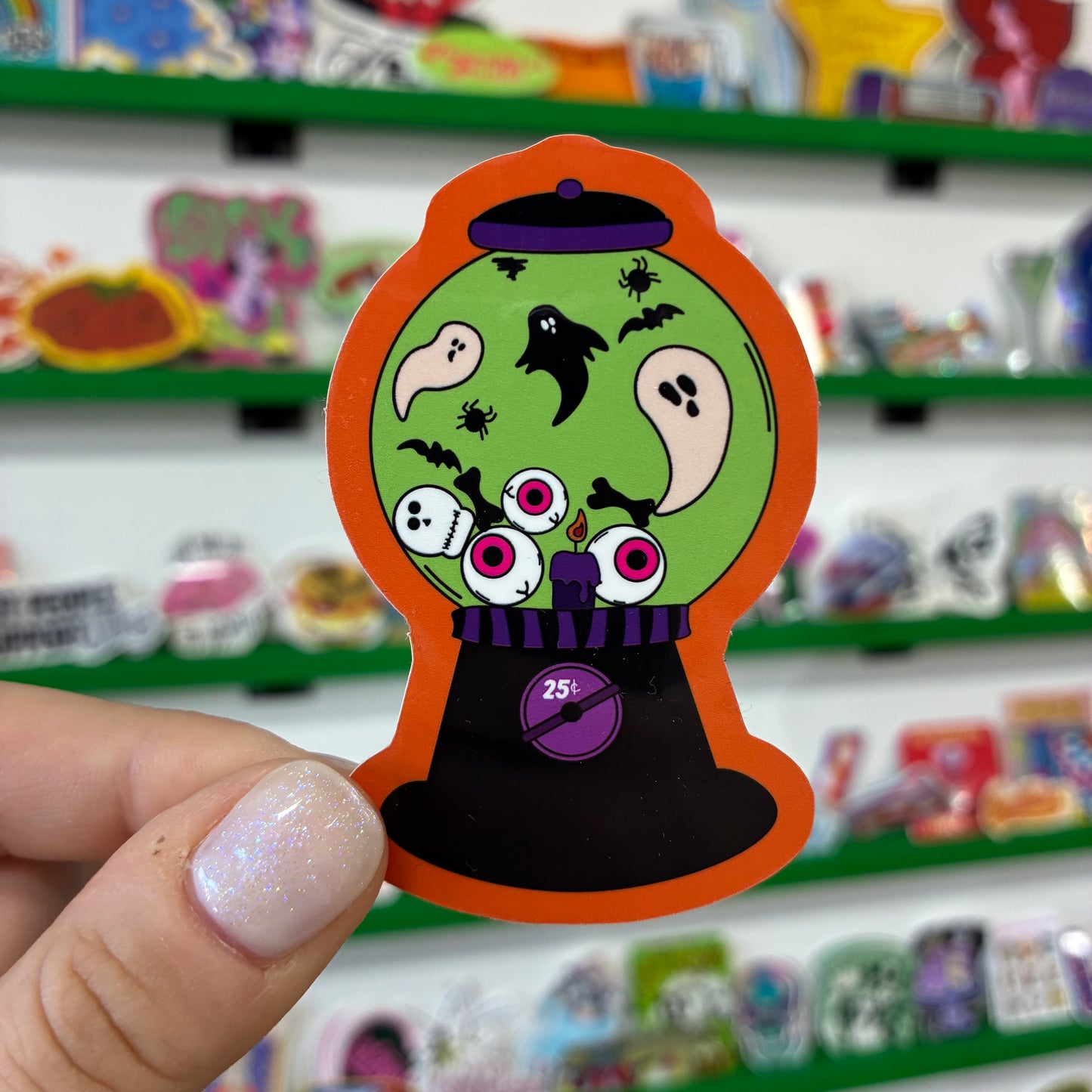 Spooky Gumball Machine Sticker