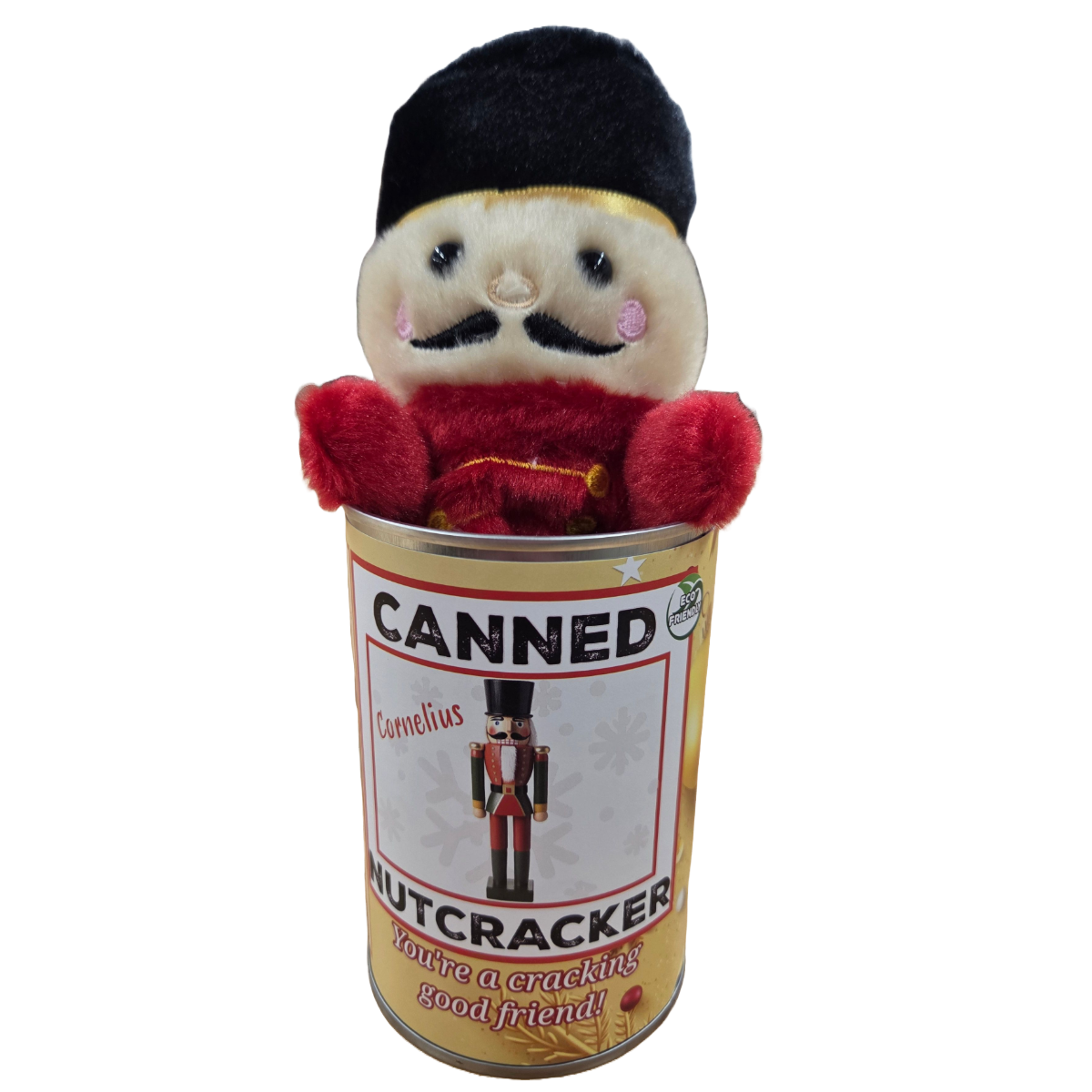 Cornelius the Canned Nutcracker - Christmas Plush in a Can