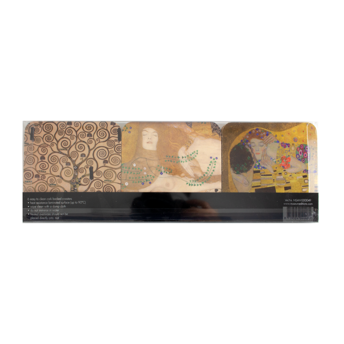 Coasters, set of 6, Masterpieces by Gustav Klimt