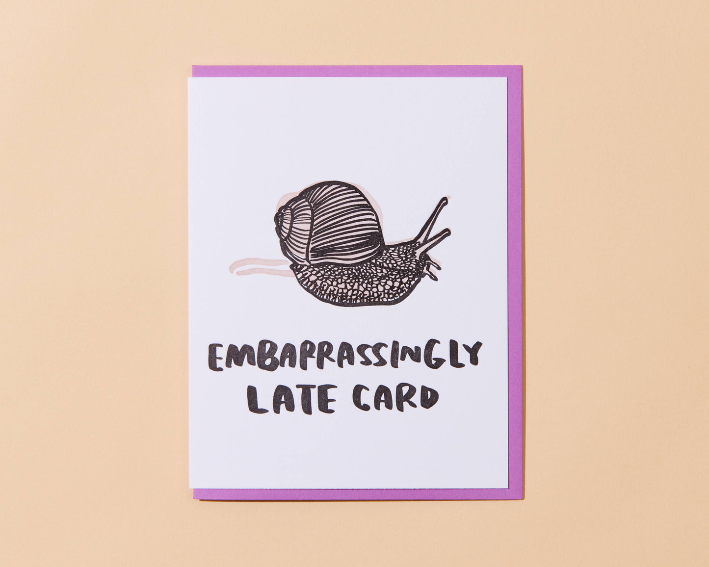 Snail Belated Letterpress Greeting Card