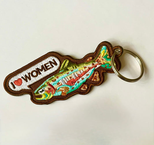 I Heart Women Fish Keychain