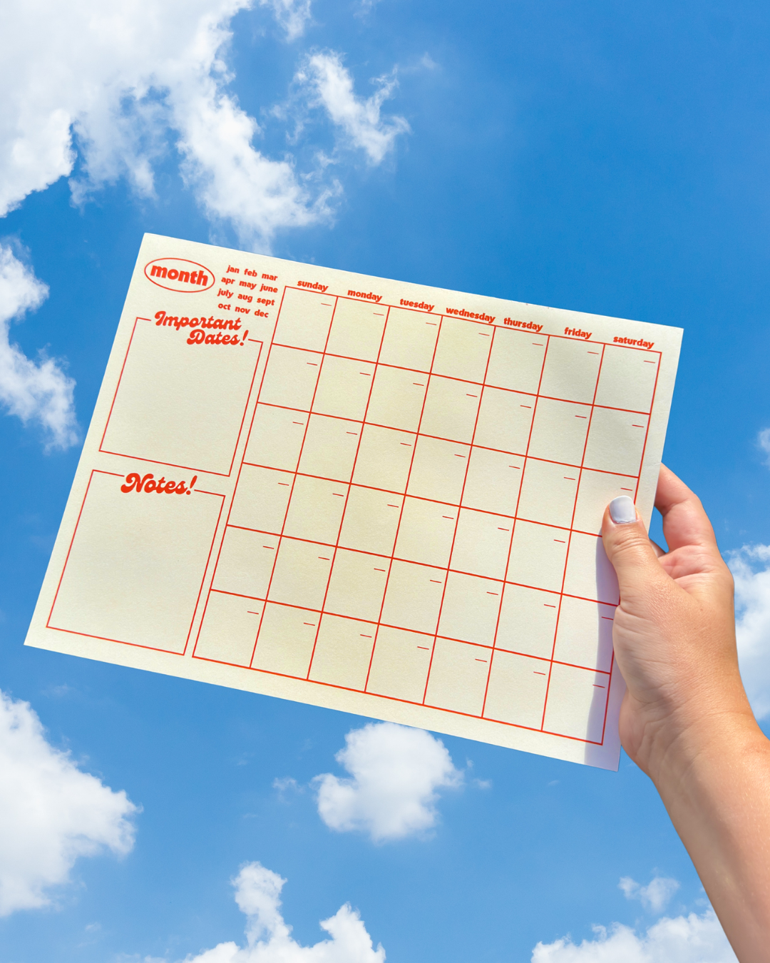 Yellow Monthly Notepad