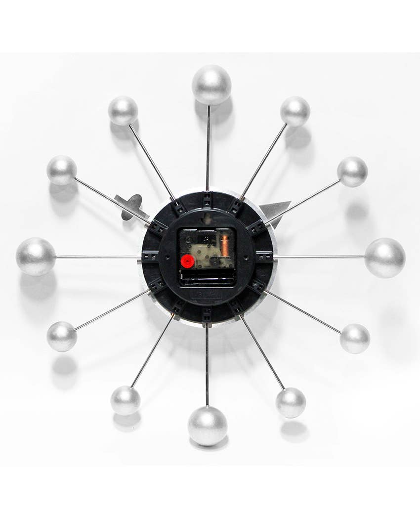 Midcentury/Modern Starburst Silver Wall Clock