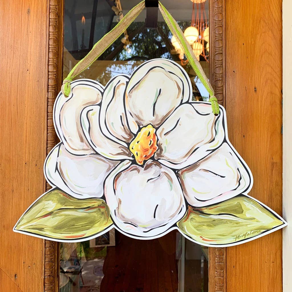 Magnolia Door Hanger - Southern Floral Outdoor Decor