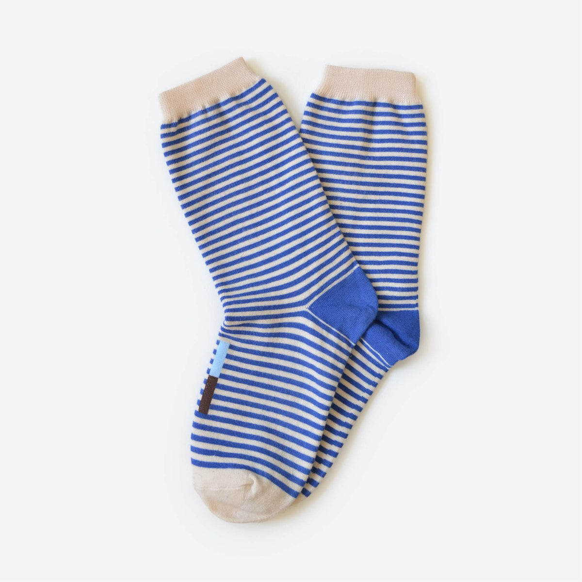 Cole Thin Stripe Crew Socks — Pacific