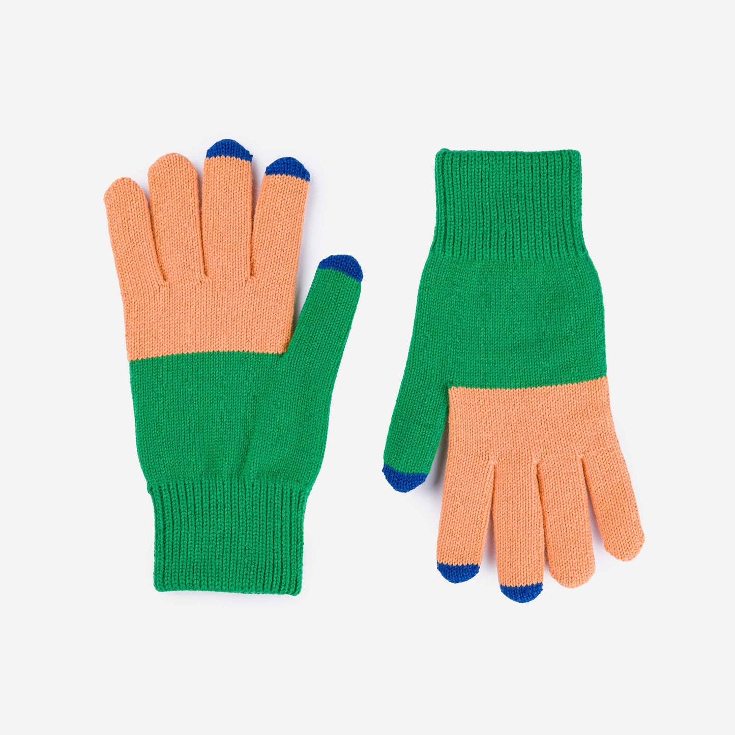 Colorblock Knit Touchscreen Gloves