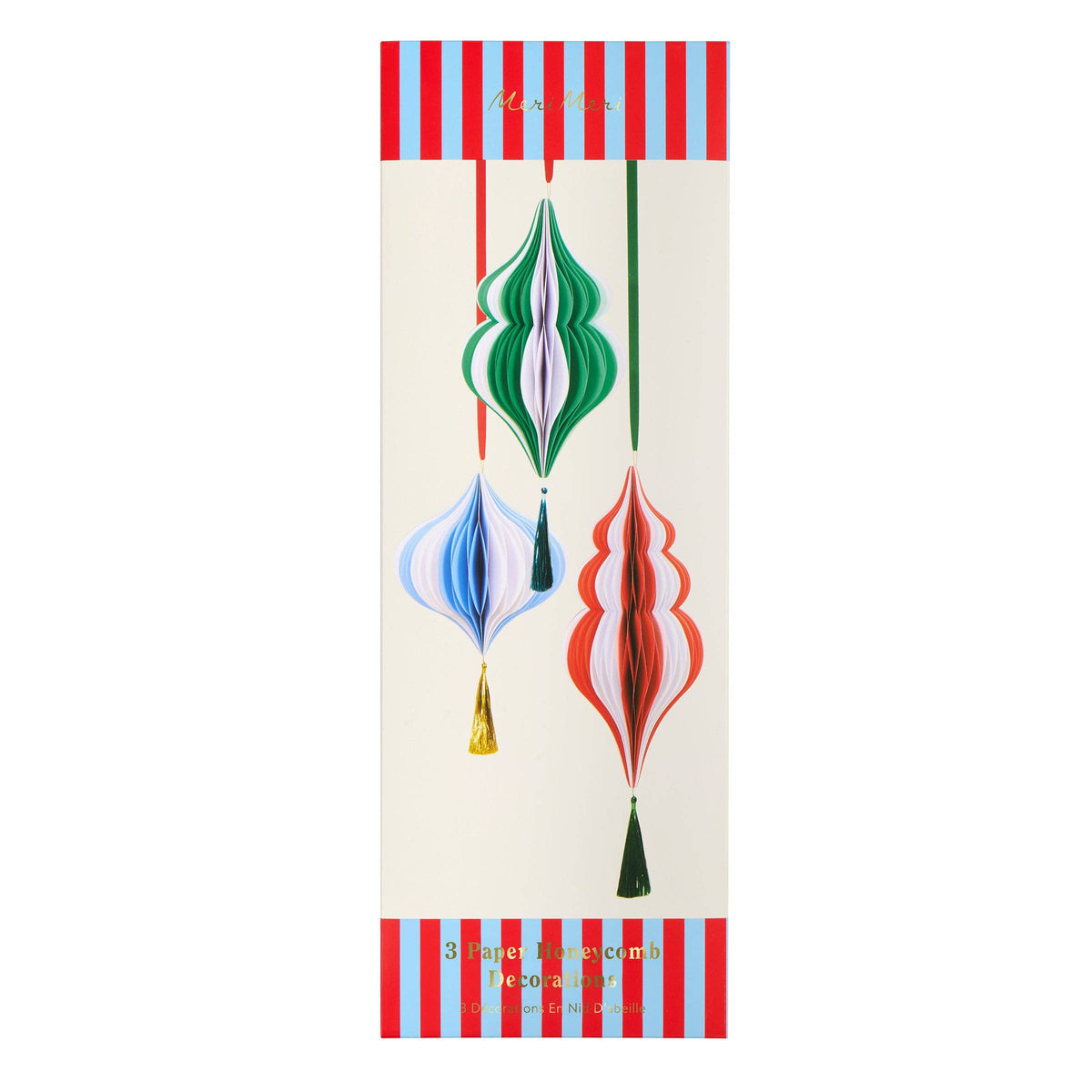 Large Striped Paper Honeycomb Decorations