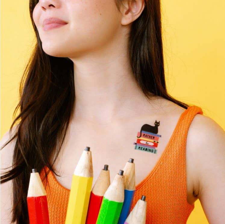 Bookworm Tattoo Sheet