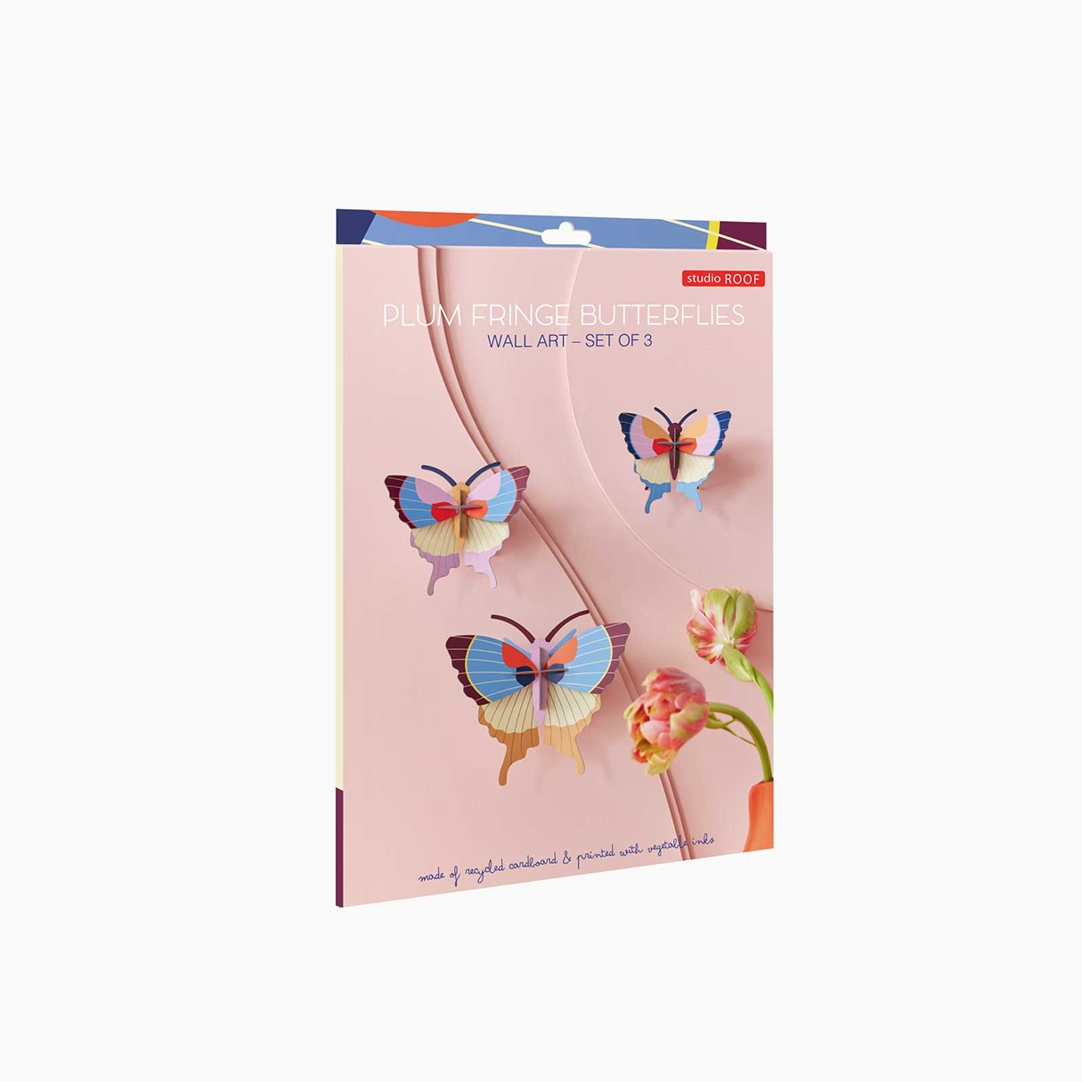 3D Wall Art - Butterflies- Plum Fringe Butterflies, set of 3