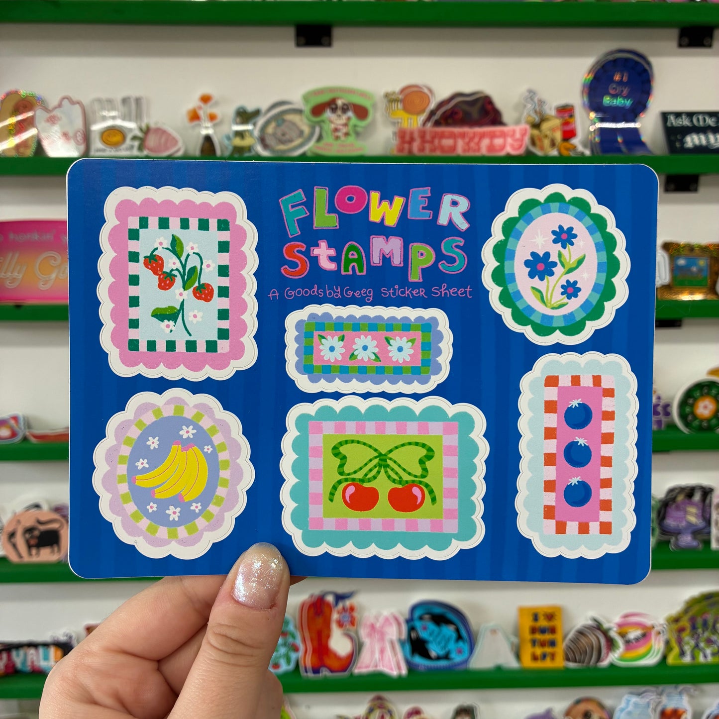 Flower Stamps Sticker Sheet