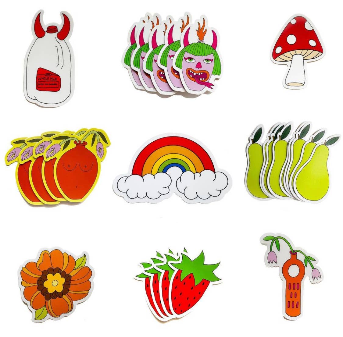 Retro Petal Bouquet Sticker