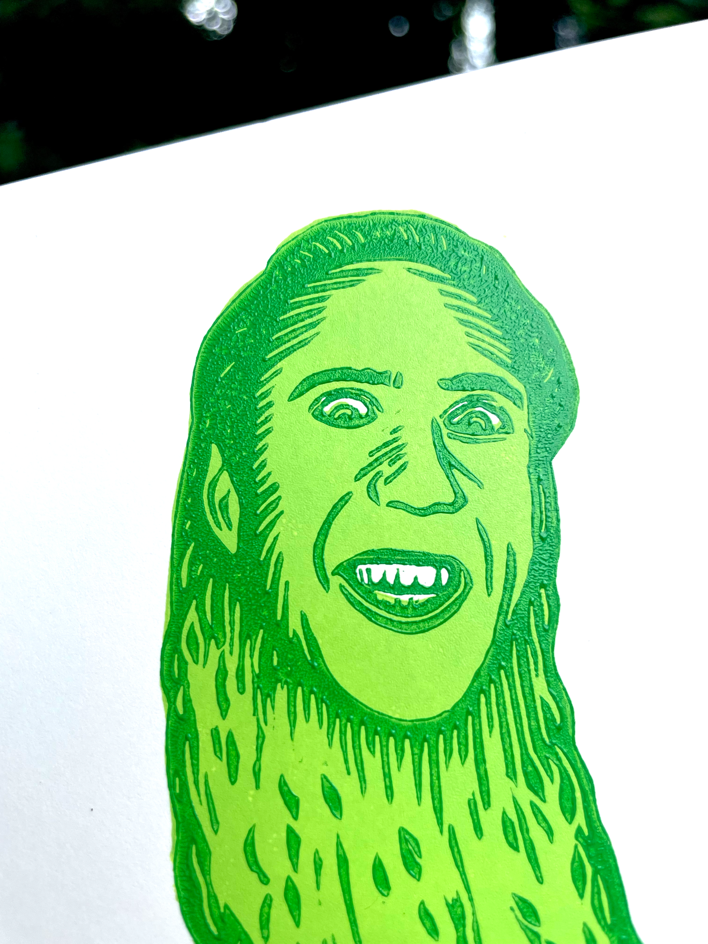 Picolas Cage Linocut Print