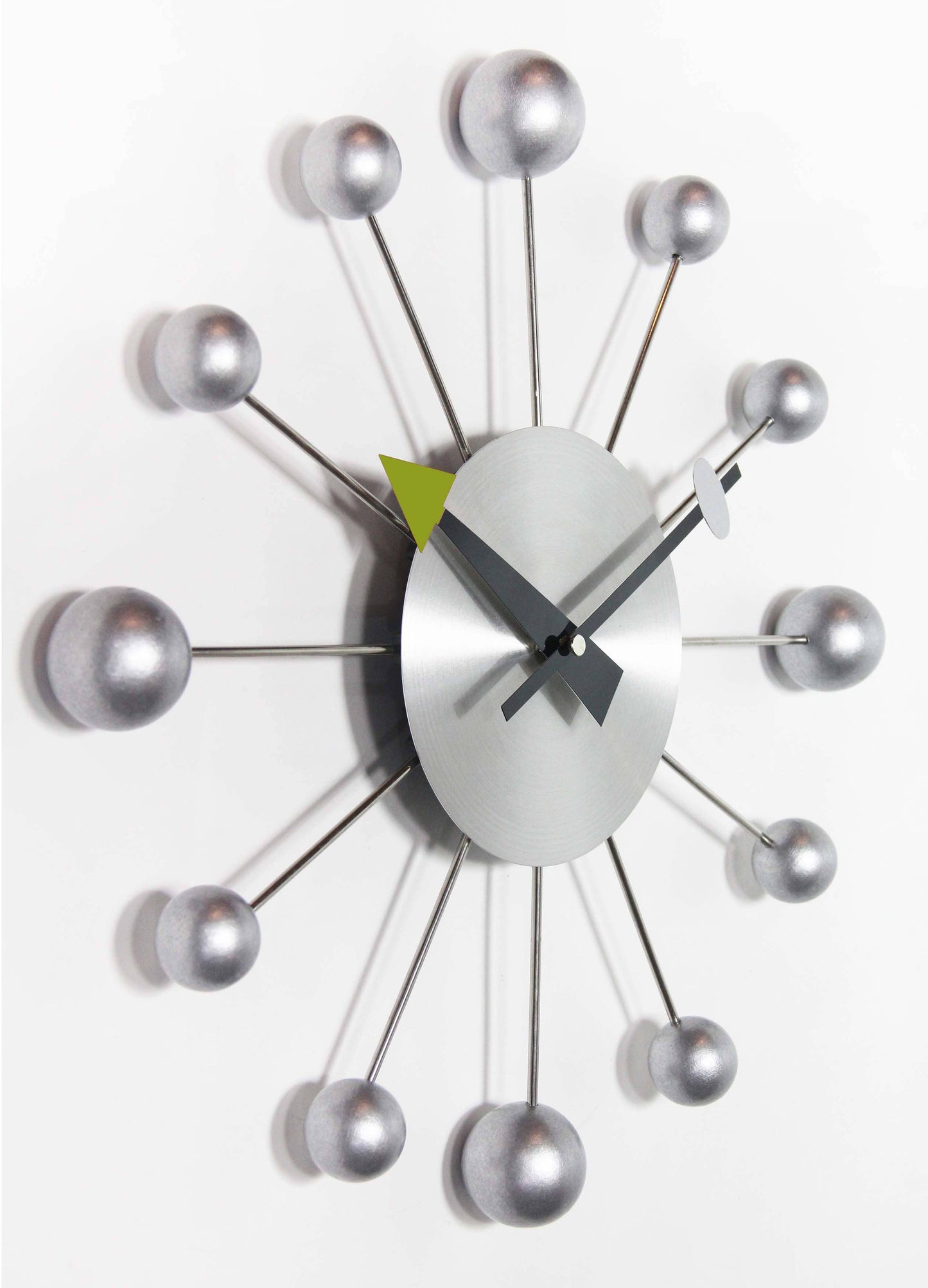 Midcentury/Modern Starburst Silver Wall Clock