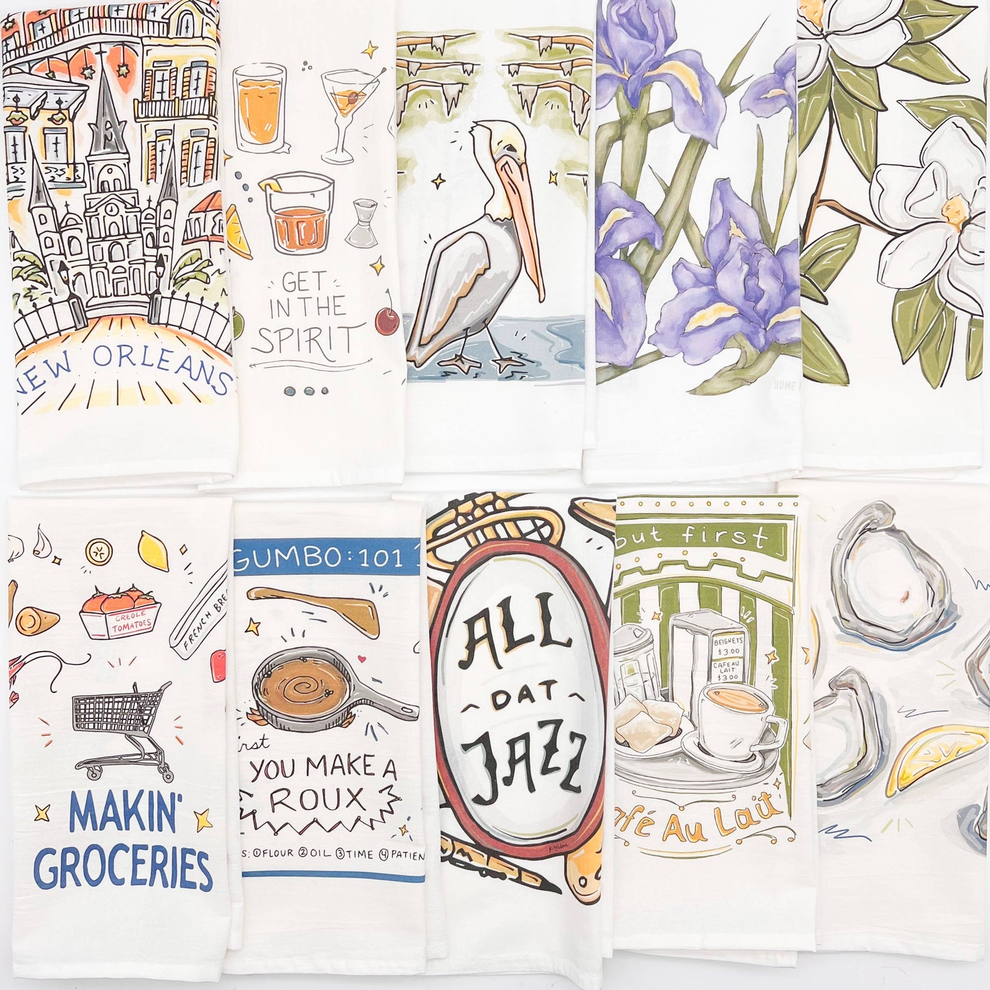 Louisiana Seafood Towel - New Orleans Southern Coastal Decor