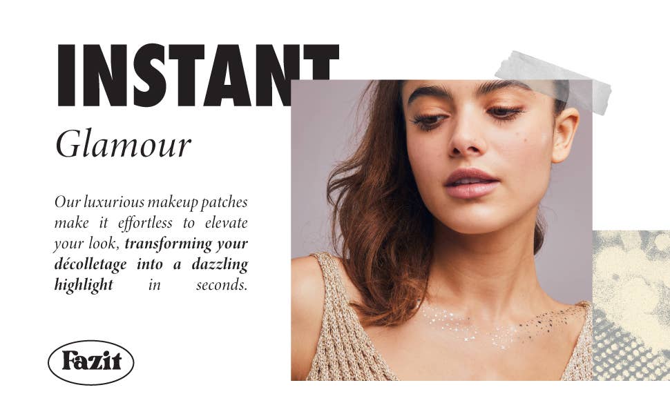 Silver Decolletage Glitter Makeup Patches