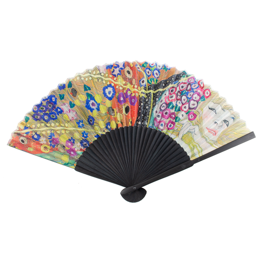 Hand Fan, Bamboo,  Gustav Klimt, Serpents 2