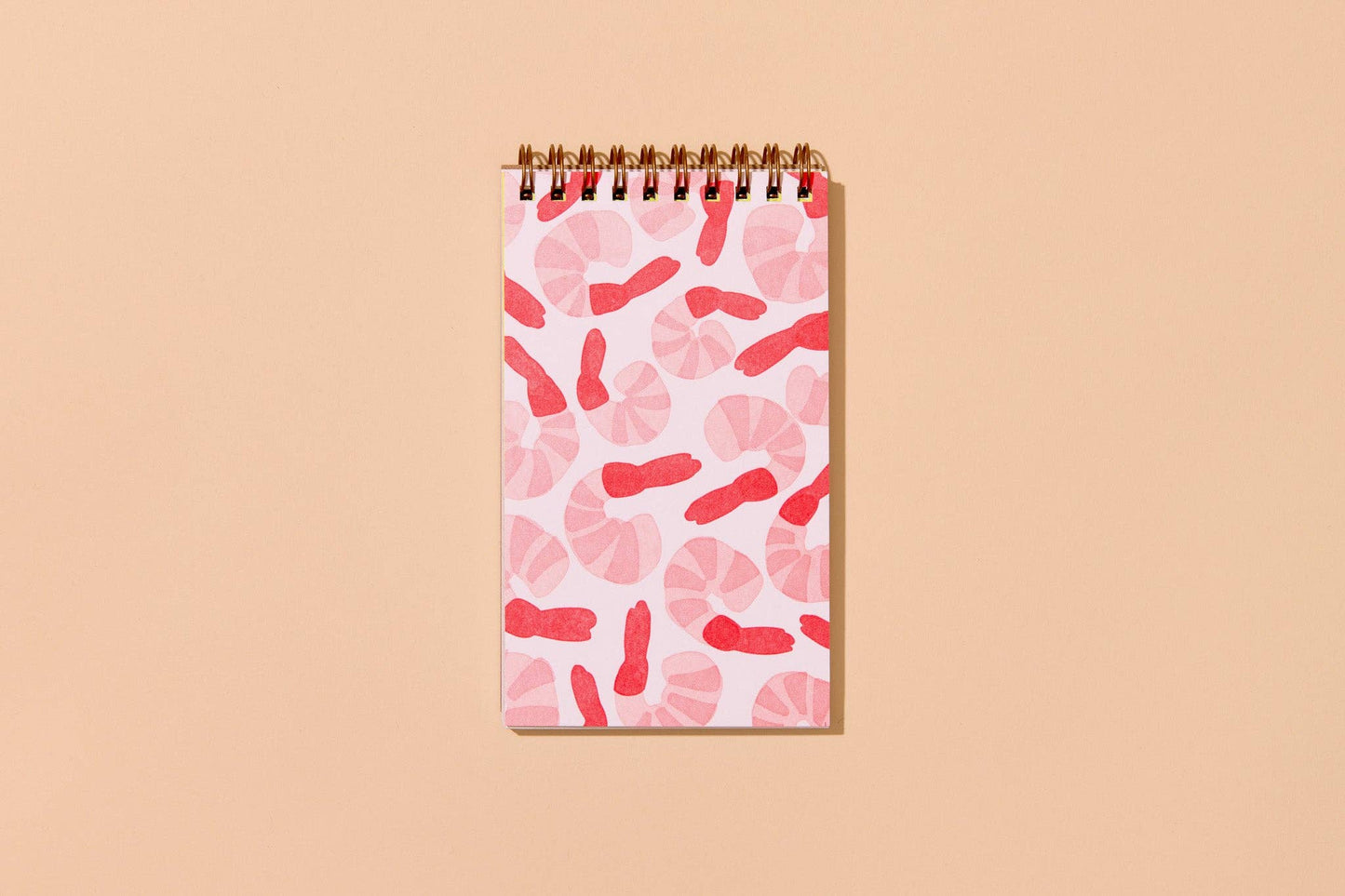 Shrimp Cocktail Letterpress Spiral Pocket Notebook - Valentines Day Gift Mothers Day