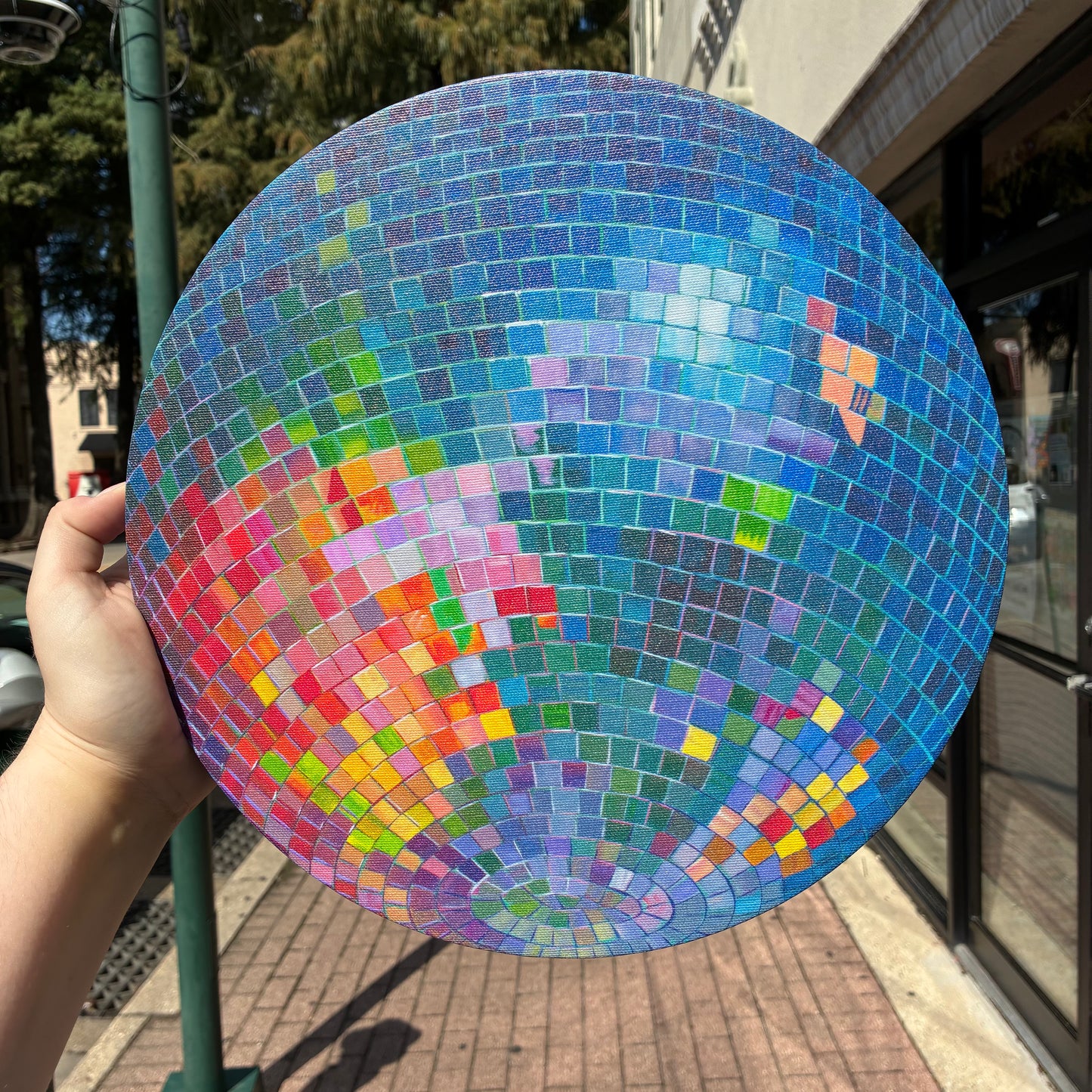 Big Blue Disco Ball Canvas Print