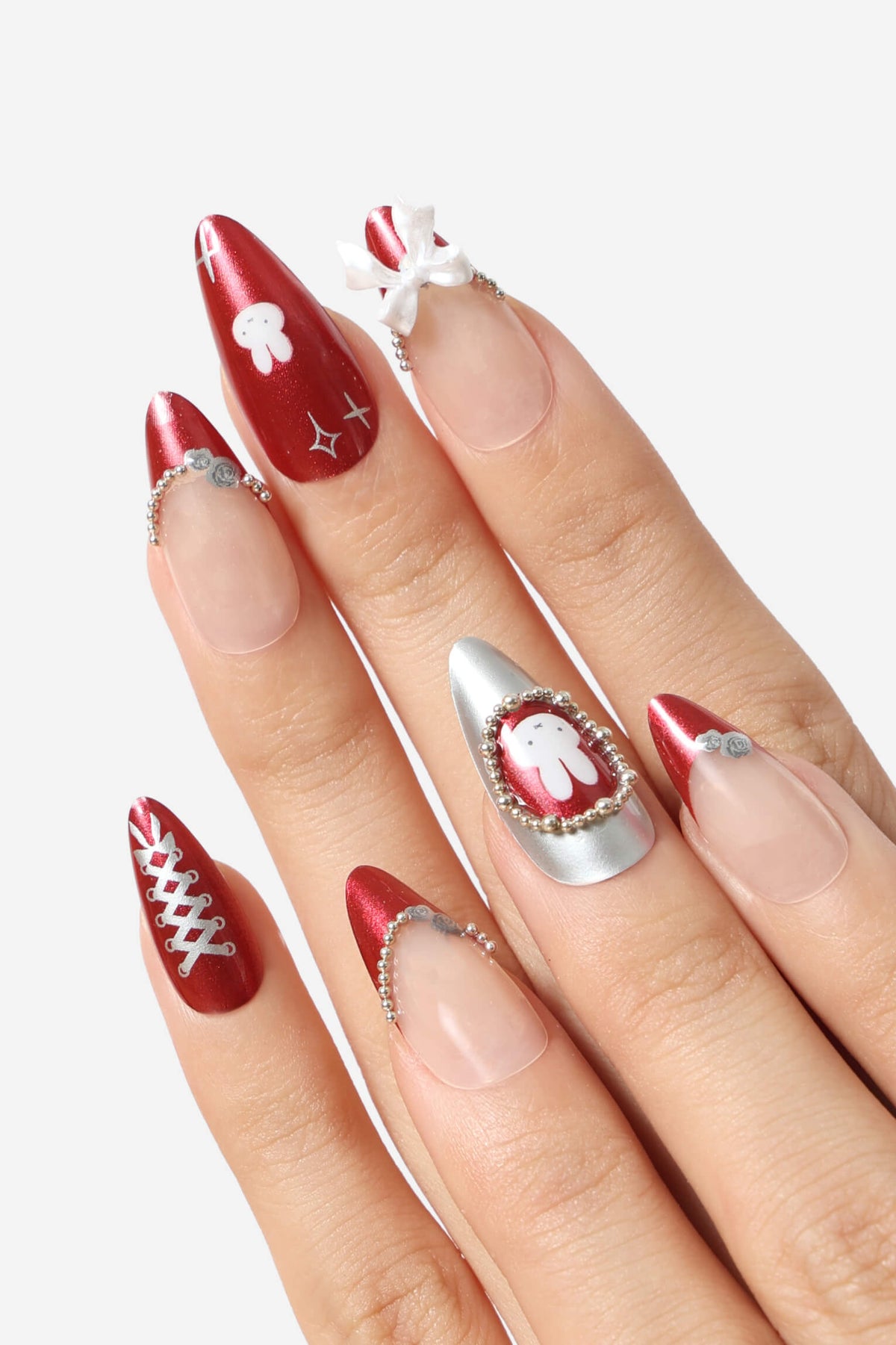 Miffy Burgundy Nails