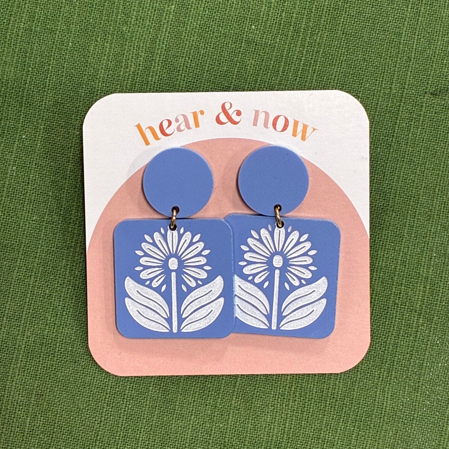 Blue Flower Earrings
