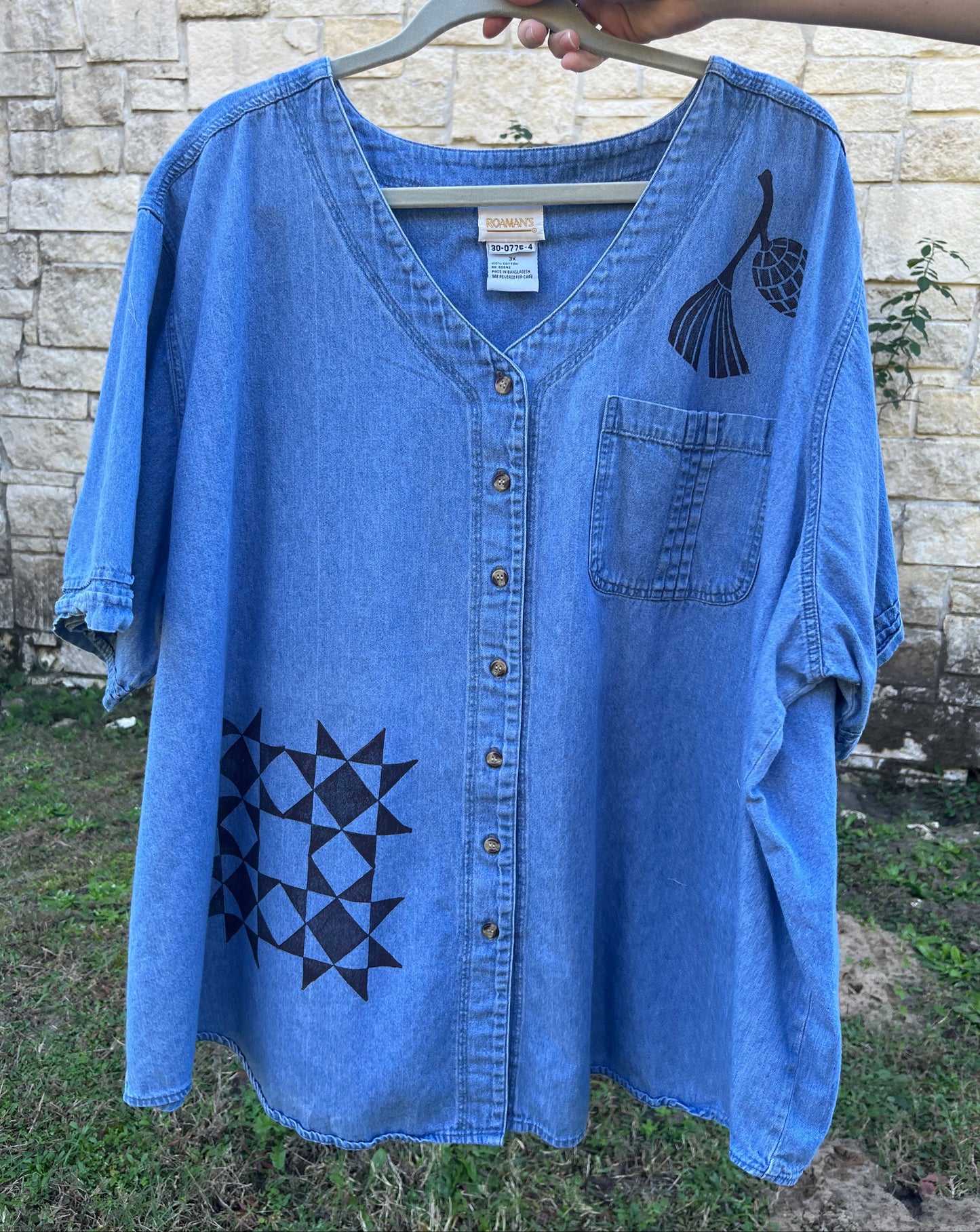 Denim Linocut Shirts
