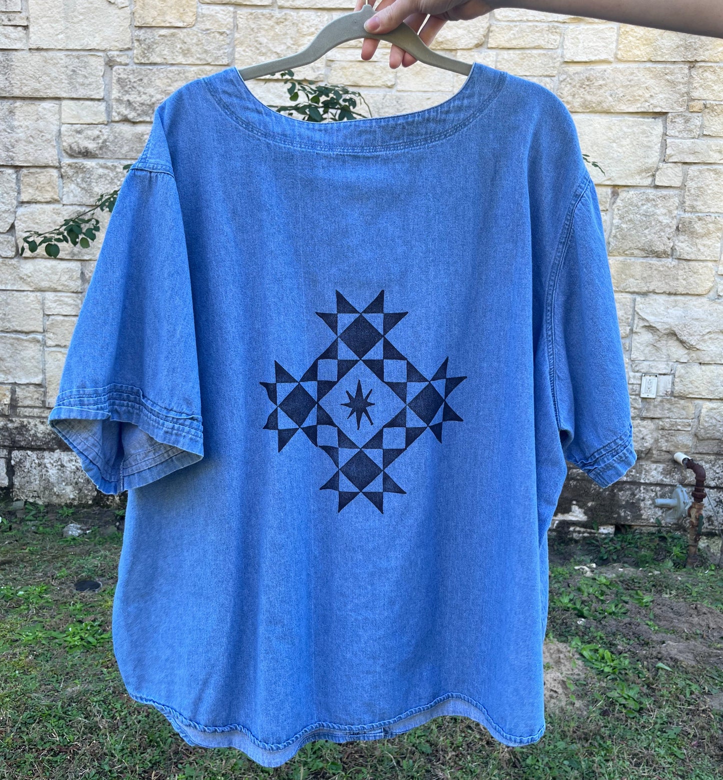 Denim Linocut Shirts