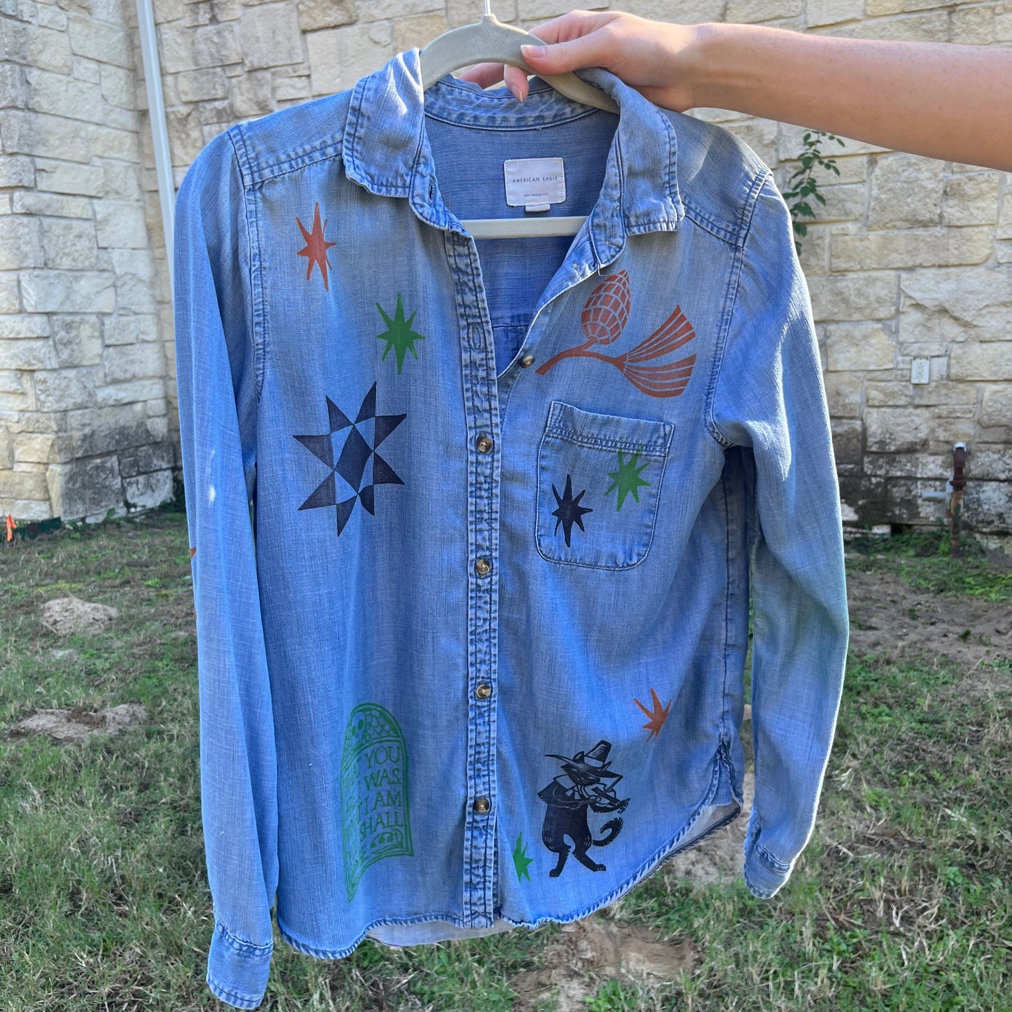 Denim Linocut Shirts
