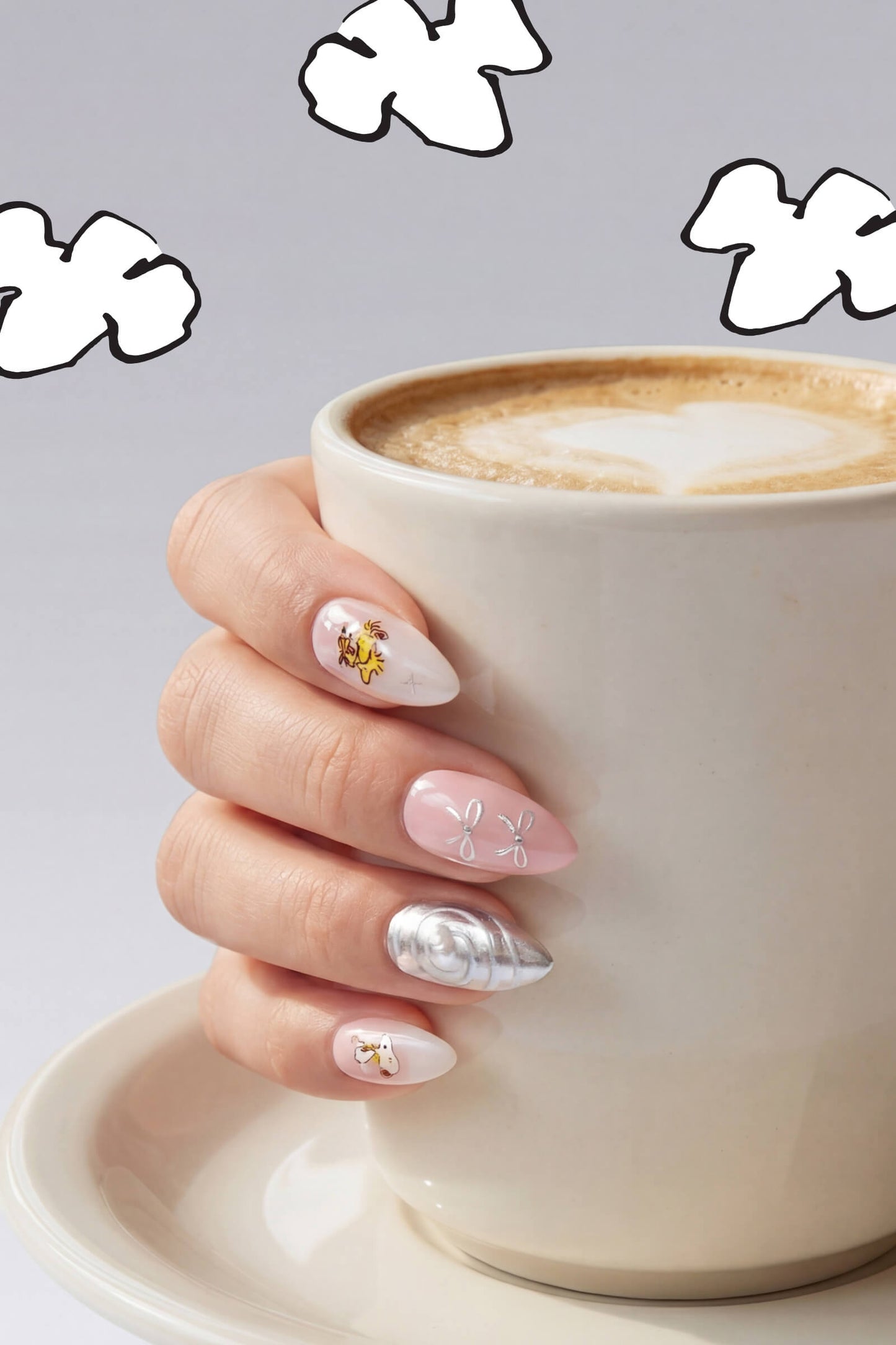 Swirls of Snoopy Nails