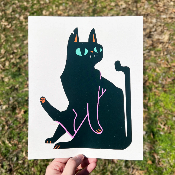 Black Cat Print