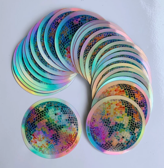 Holographic Disco Ball Sticker