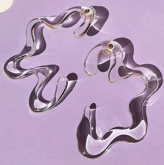 Half Squiggle Drop Earrings