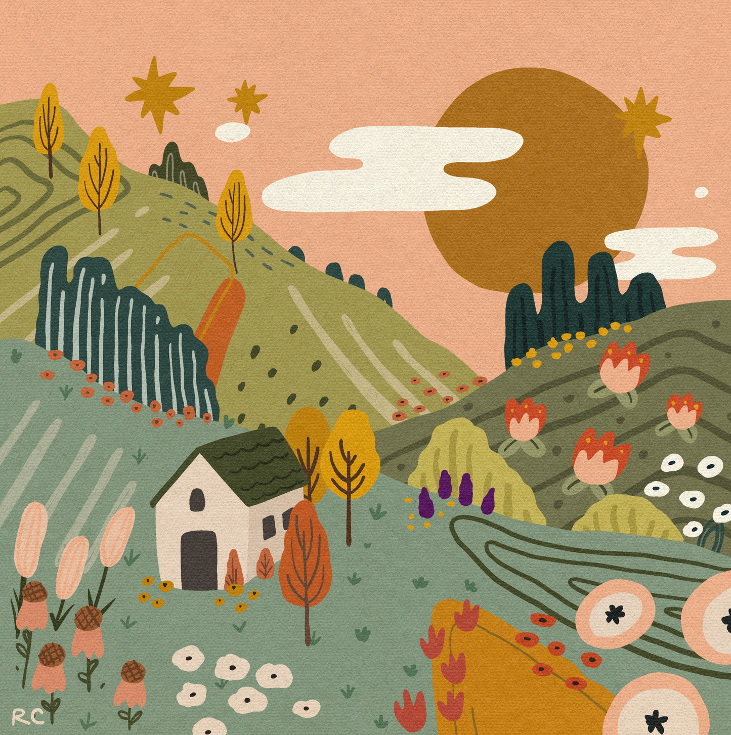 Pink House Print
