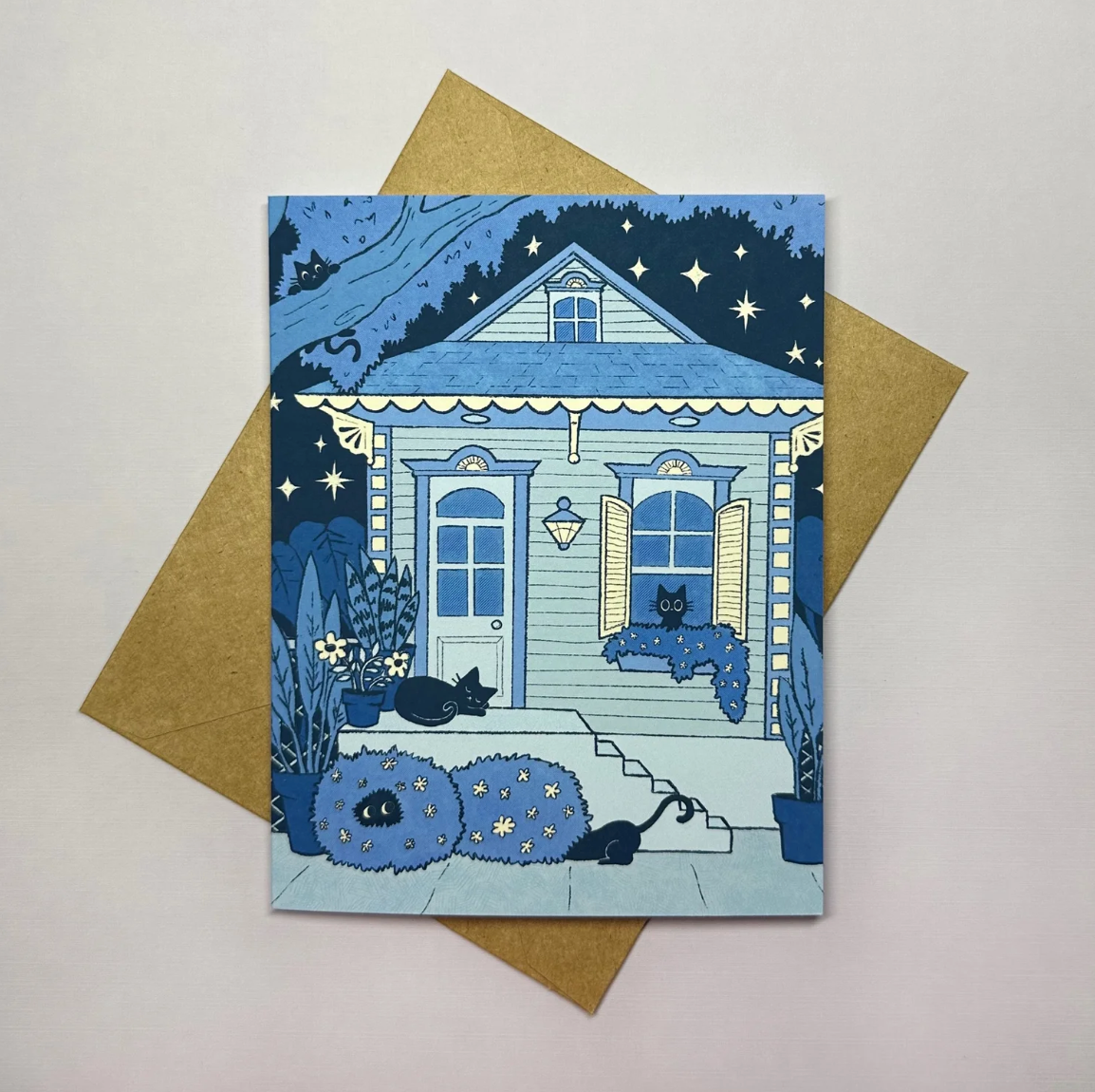 Cat House Greet Card