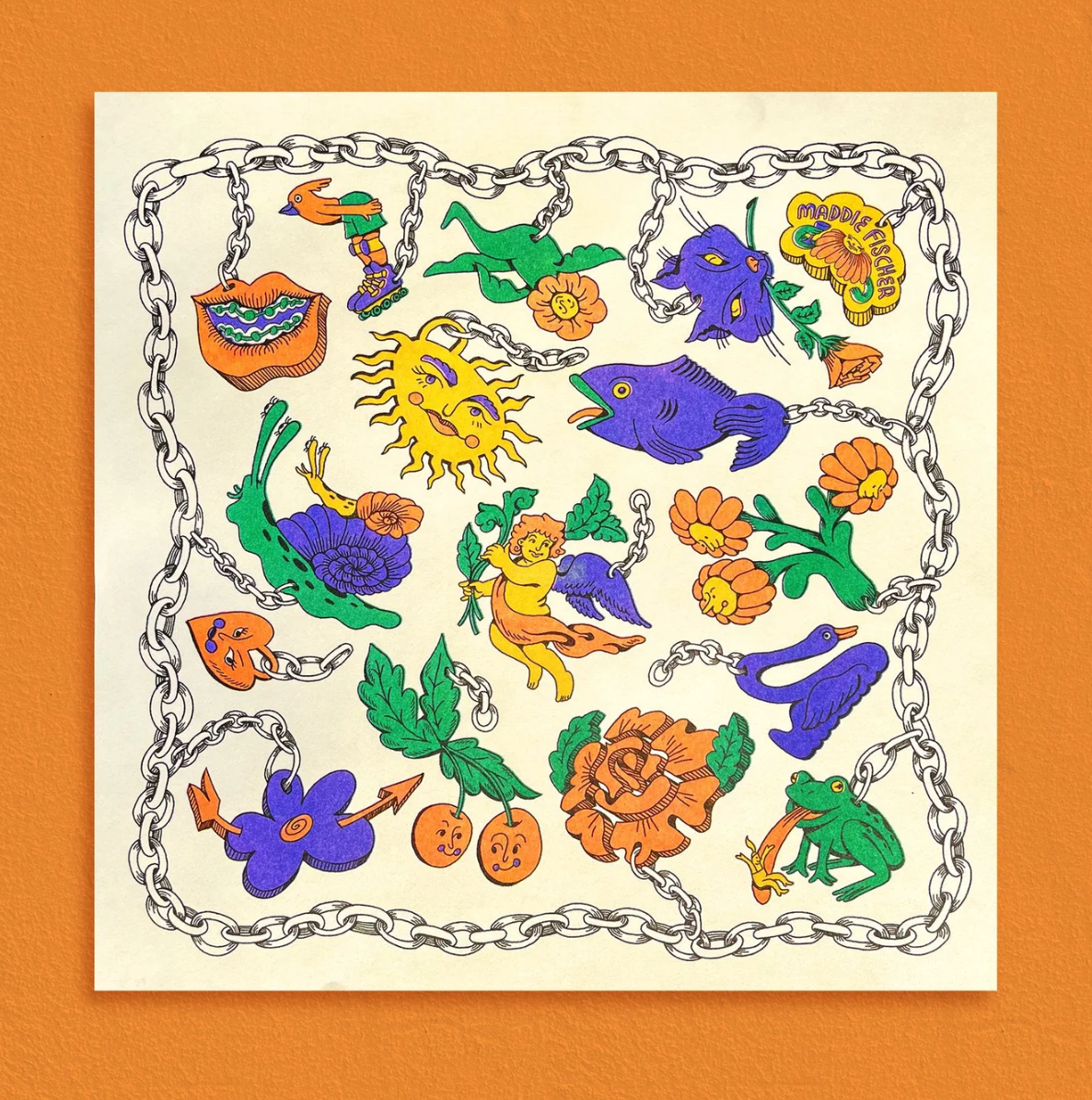 Keychain Charms Riso Print