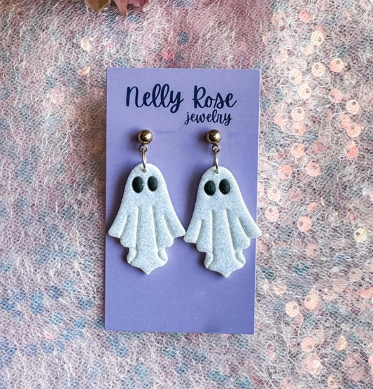 Glitter Ghost Earrings