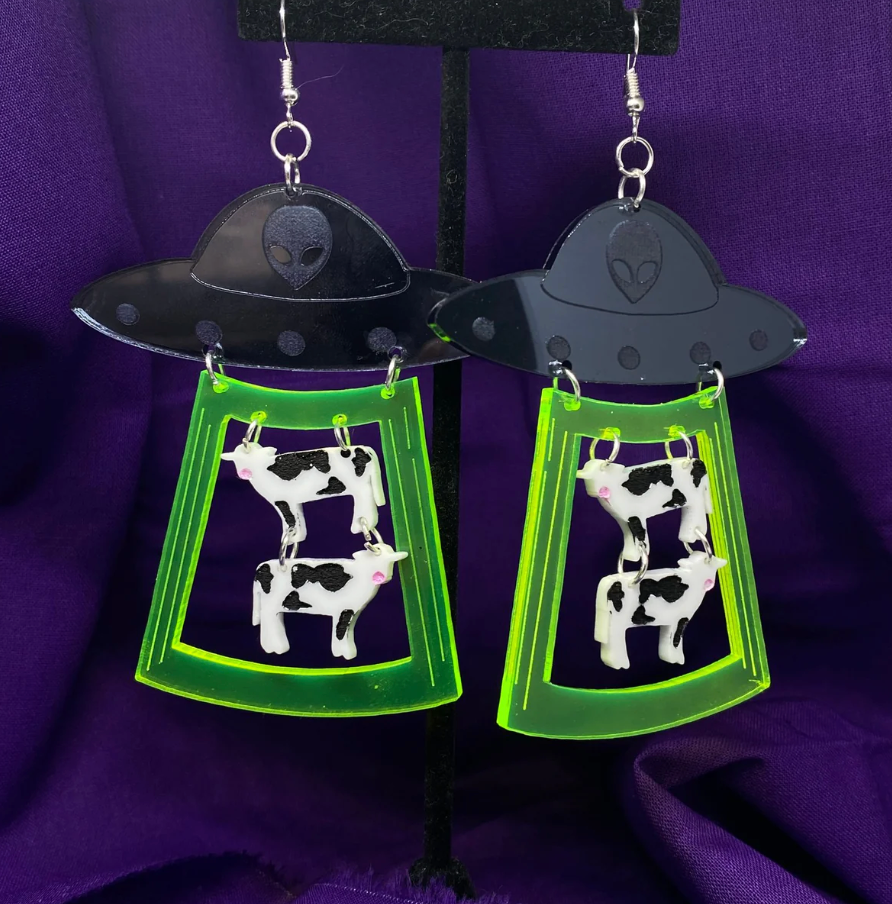 Cow/UFO Earrings