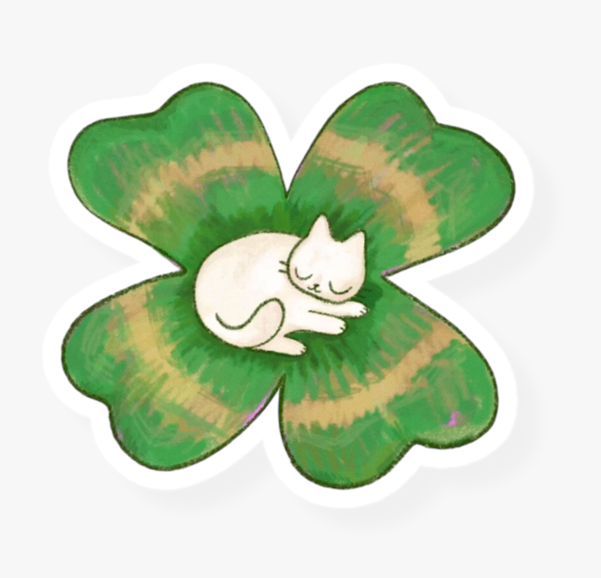 Clover Cat Sticker