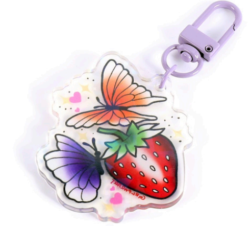 Strawbutterflies Keychain