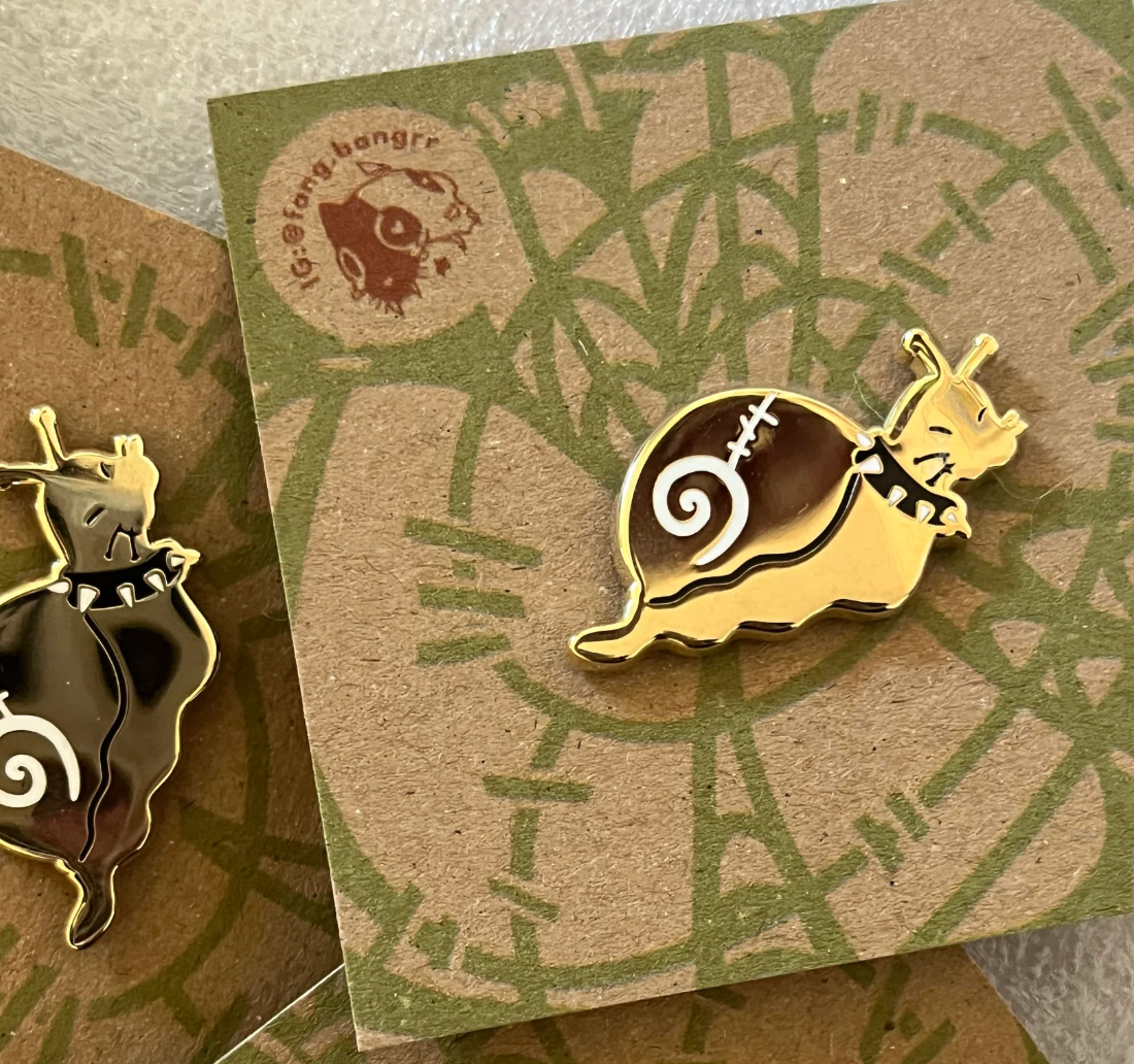 punk snail enamel pin