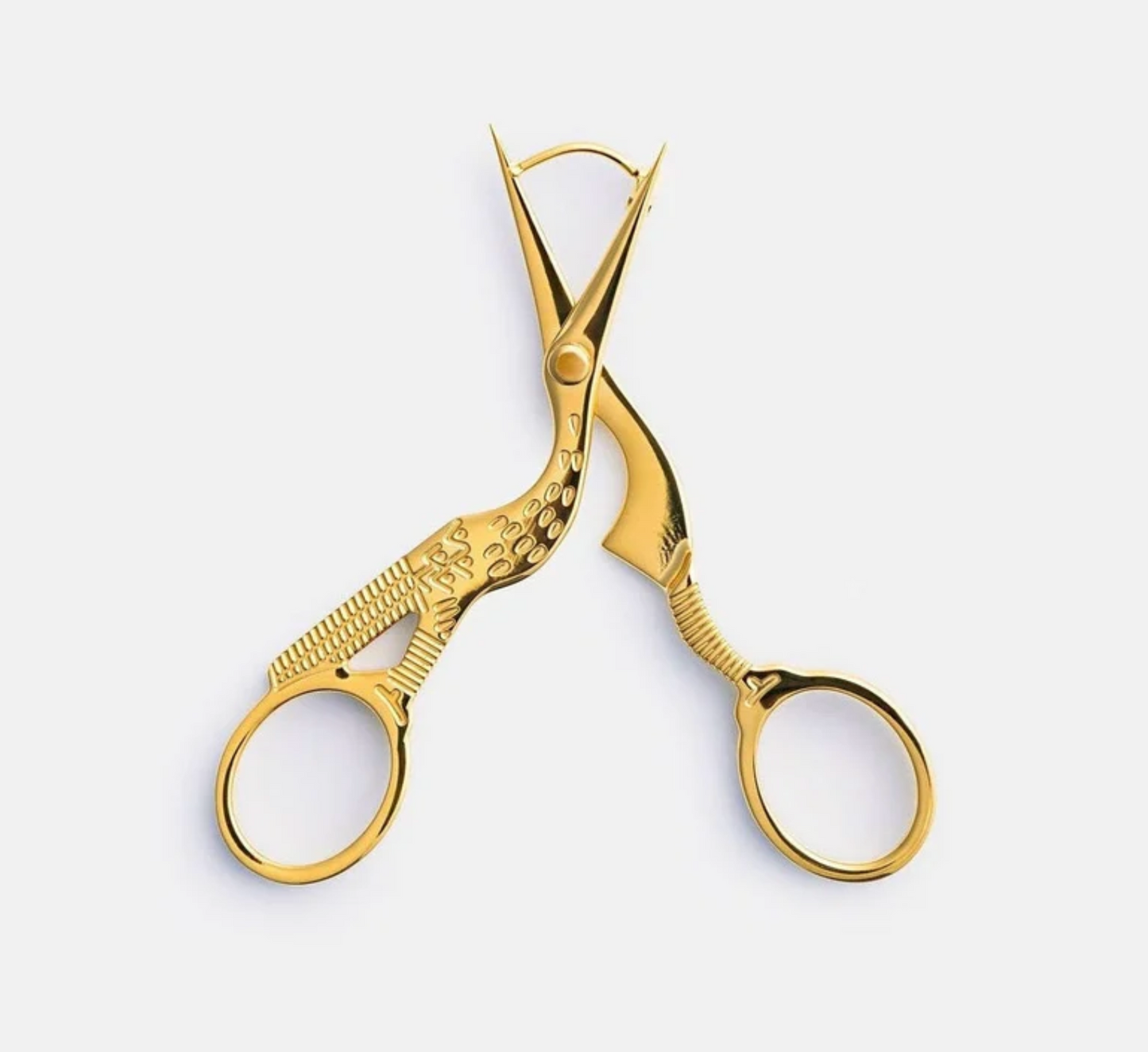 Stork Scissor Earrings in Gold